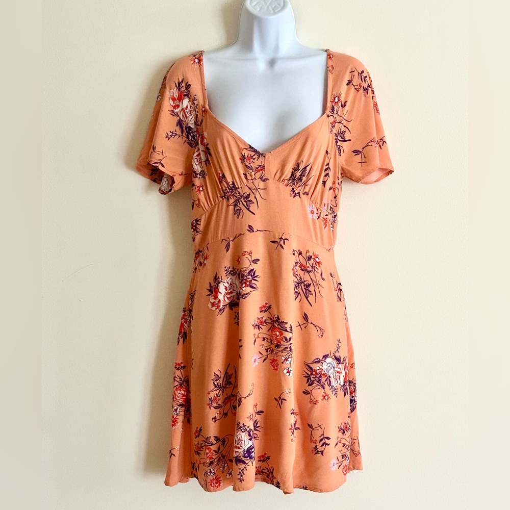 ABOUND Floral Coral Fit & Flare Dress / Size S